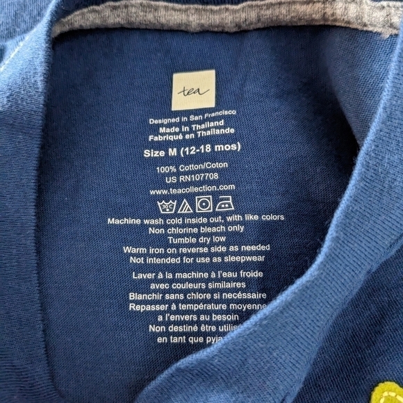 NWT Tea Collection Padang Surf Bali Shirt 12-18m - Picture 4 of 4